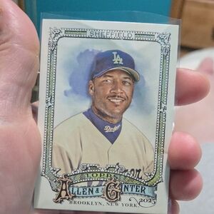 Topps Allen & Ginter Card with Blue Cap and Cream Jersey